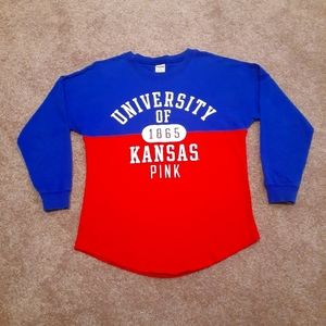 PINK Kansas Jayhawks long sleeve tee
